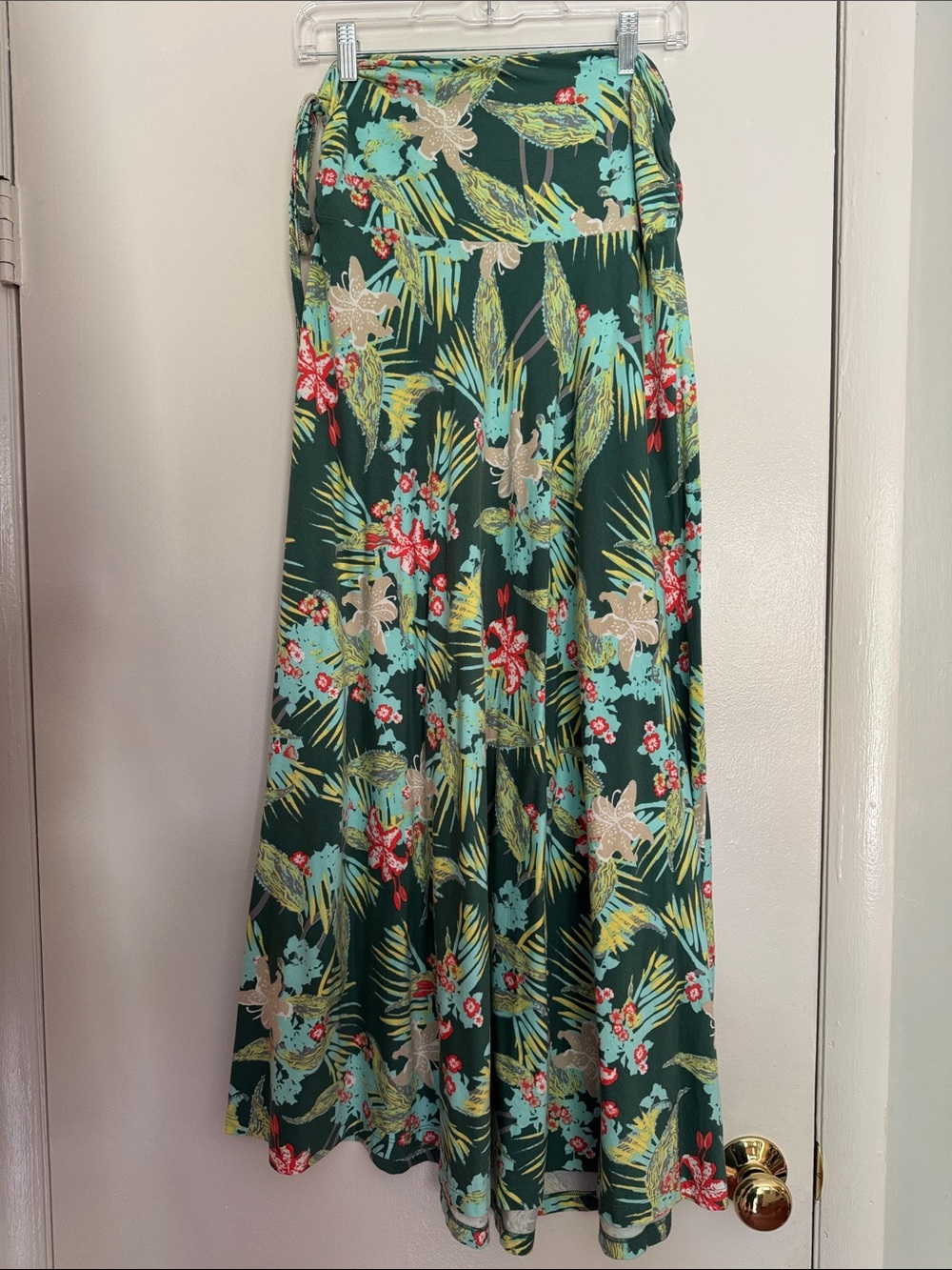 Patagonia Kamala Maxi Skirt Kelp Garden Dark Green Tropical Floral, L